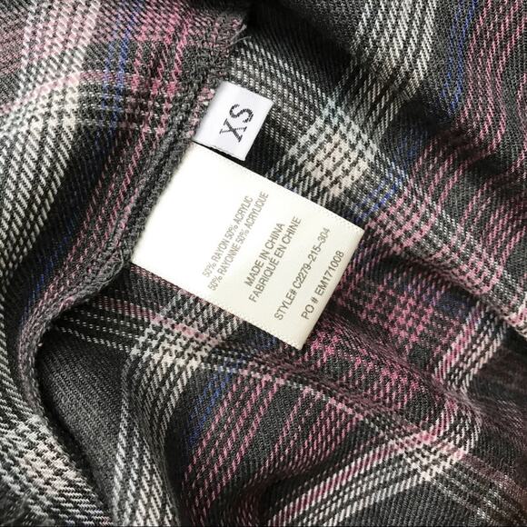 Cloth & Stone Plaid Button Down Shirt Casual XS - Picture 5 of 5